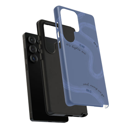 F1 Phone Case Monochrome Dark Blue Painted "its lights out and away we go", Trendy F1 Gift, Formula 1 Gift, Cute F1 Phone Case, Phone Case