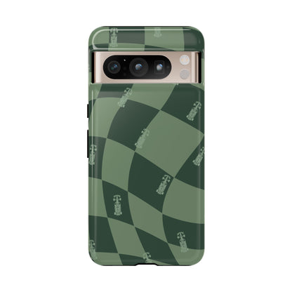 F1 Phone Case Green Checkerboard Design, Trendy F1 Gift, Formula 1 Gift, Cute F1 Phone Case, Unique Formula One Phone Case