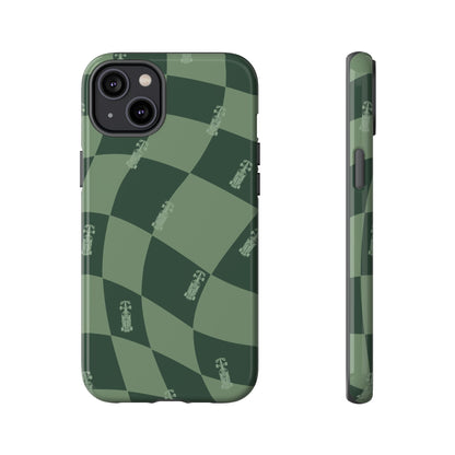 F1 Phone Case Green Checkerboard Design, Trendy F1 Gift, Formula 1 Gift, Cute F1 Phone Case, Unique Formula One Phone Case