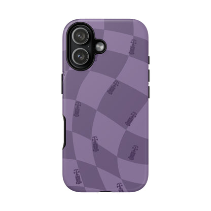 F1 Phone Case Purple Checkered Design, Trendy F1 Gift, Formula 1 Gift, Cute F1 Phone Case, Unique Formula One Phone Case