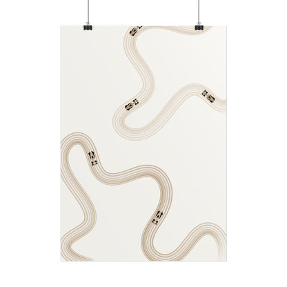 Neutral Beige F1 Wall Art Poster | Minimalist F1 Art - EU Sizing (Physical Print)