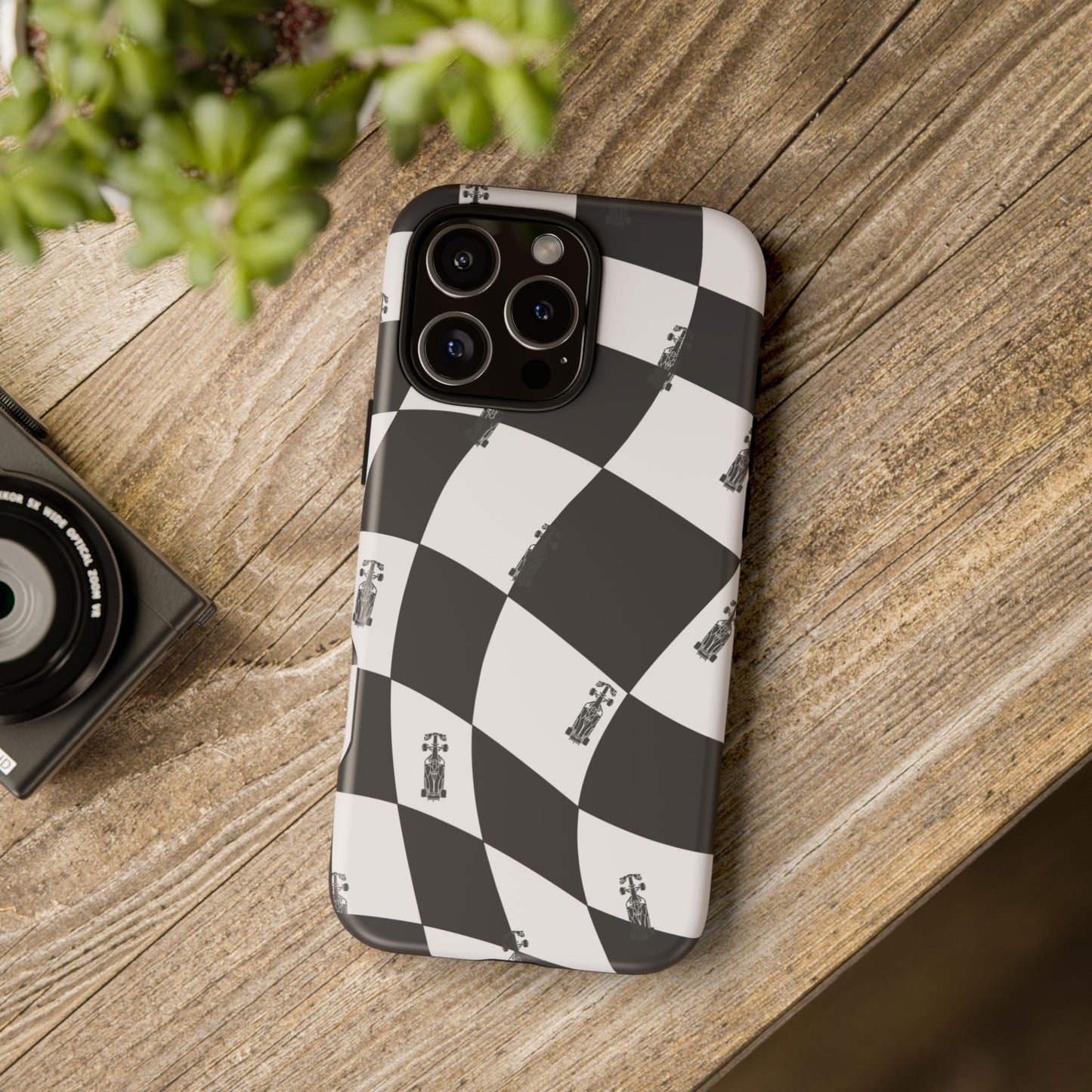 F1 Phone Case Black and White Checkered Design, Trendy F1 Gift, Formula 1 Gift, Cute F1 Phone Case, Unique Formula One Phone Case