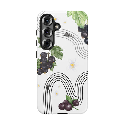 F1 Cadillac and Black Currants Phone Case, Trendy F1 Gift, Formula 1 Gift, Cute Fruit F1 Phone Case, Unique Phone Case