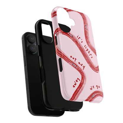 Pink and Red Lights Out F1 Phone Case Design, Trendy F1 Gift, Formula 1 Gift, Cute F1 Phone Case, Unique Formula One Phone Case