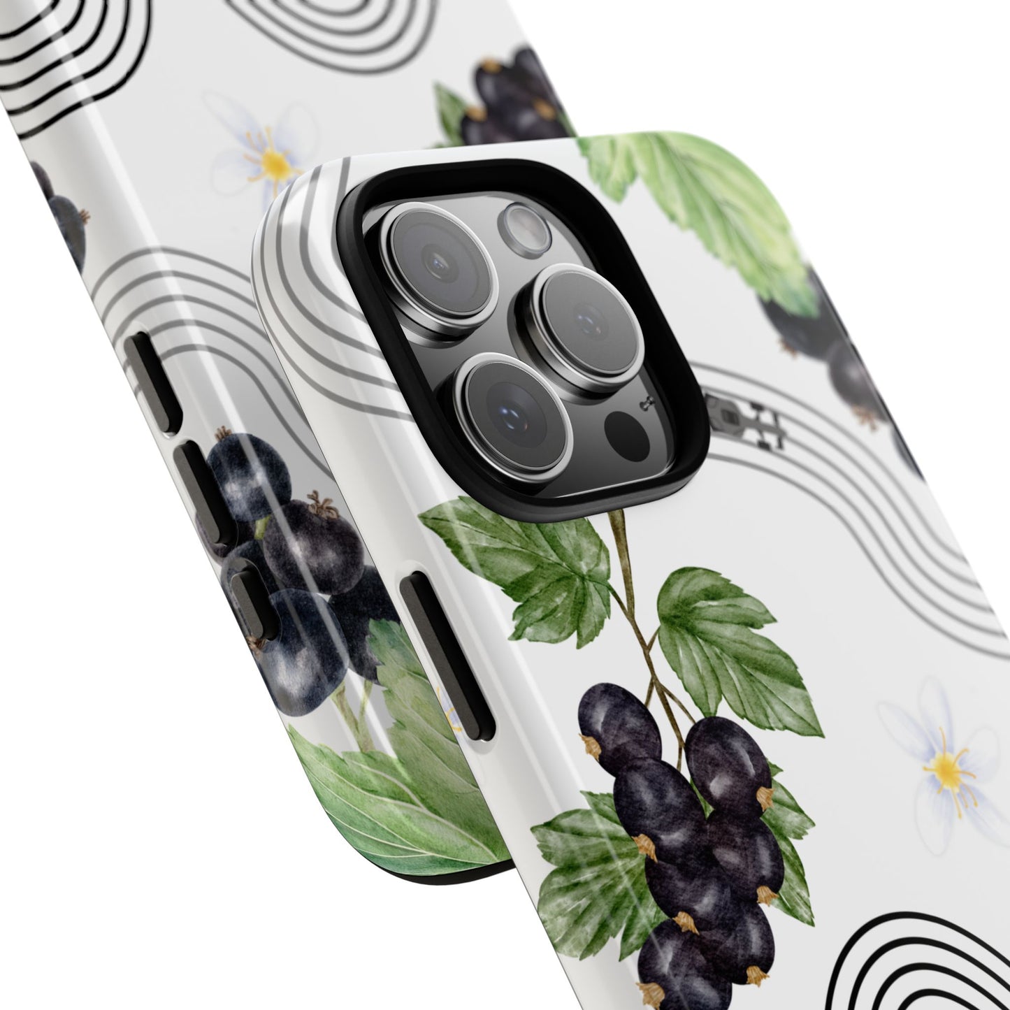 F1 Cadillac and Black Currants Phone Case, Trendy F1 Gift, Formula 1 Gift, Cute Fruit F1 Phone Case, Unique Phone Case