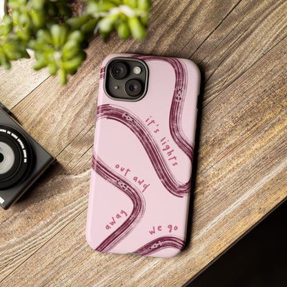 Pink Lights Out F1 Phone Case Design, Trendy F1 Gift, Formula 1 Gift, Cute F1 Phone Case, Unique Formula One Phone Case