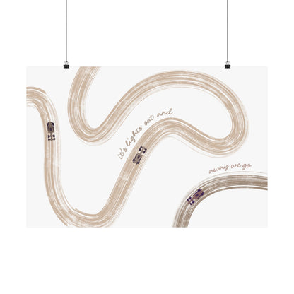 Neutral Beige F1 Matte Horizontal Poster | US SIZING
