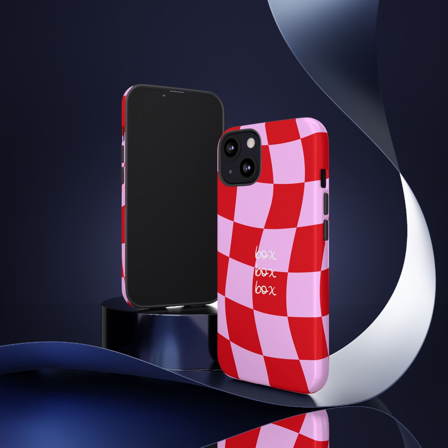Pink and Red Checkered F1 Phone Case, Box Box Box F1 Phone Case