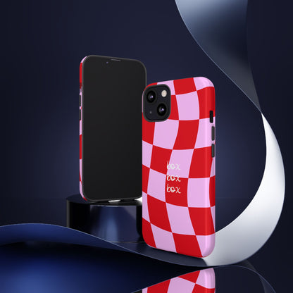 Pink and Red Checkered F1 Phone Case, Box Box Box F1 Phone Case