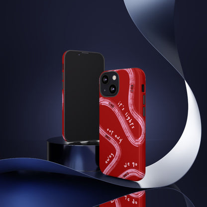 Red and Pink Lights Out F1 Phone Case Design, Trendy F1 Gift, Formula 1 Gift, Cute F1 Phone Case, Unique Formula One Phone Case