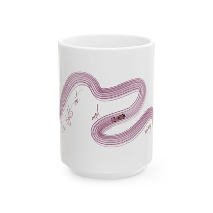 Purple Painted F1  It's Lights Out and Away We Go Mug, Unique Gift for Coffee Lovers, Whimsical Formula 1 Gift