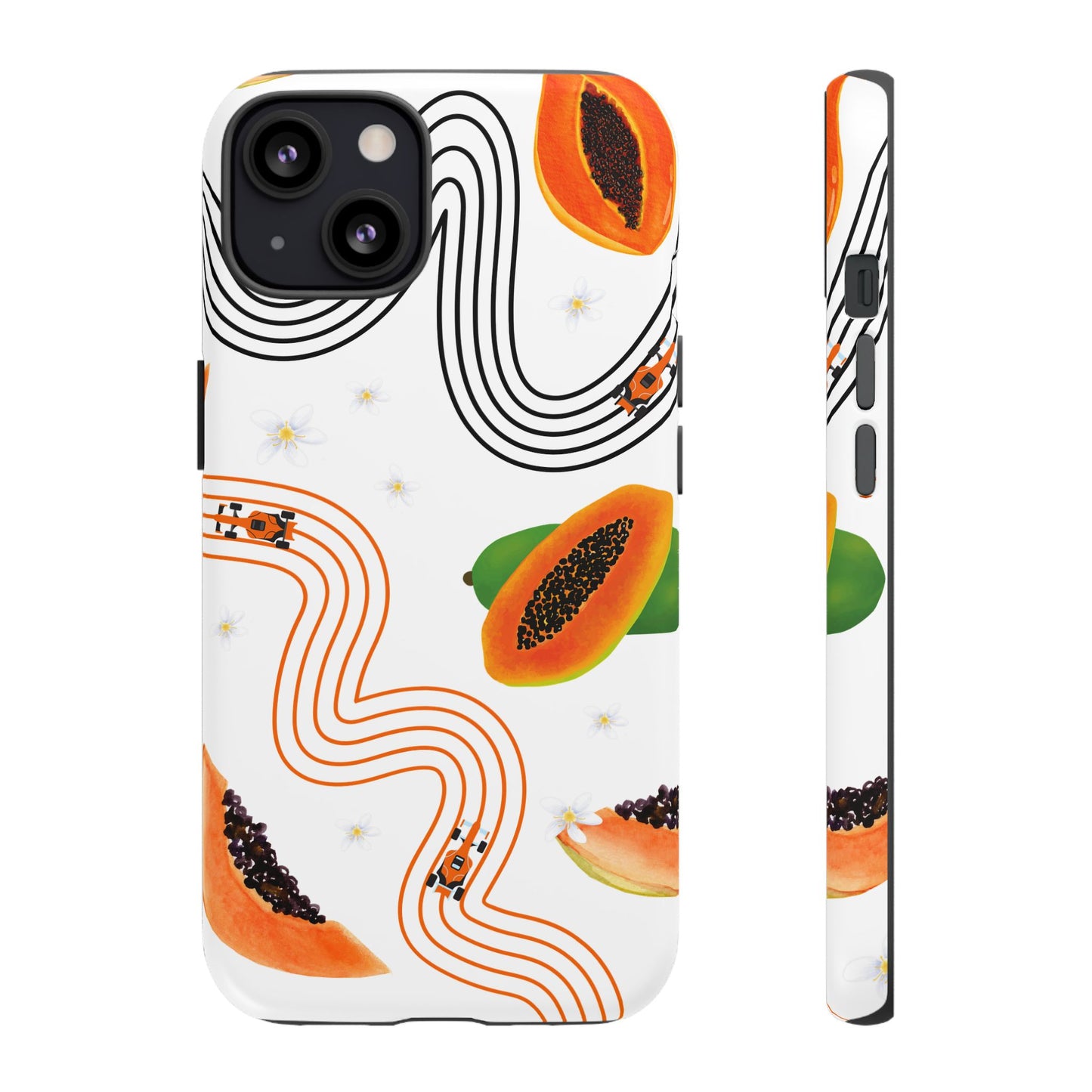F1 McLaren and Papaya Phone Case , Trendy F1 Gift, Formula 1 Gift, Cute Fruit F1 Phone Case, Unique Phone Case