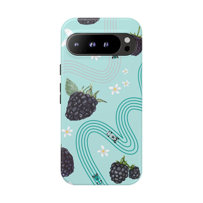 Teal F1 Mercedes and Blackberries Phone Case , Trendy F1 Gift, Formula 1 Gift, Cute Fruit F1 Phone Case, Unique Phone Case