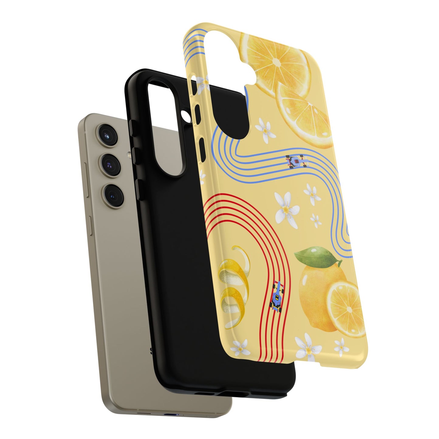 Yellow F1 Racing Bulls and Lemons Phone Case, Trendy F1 Gift, Formula 1 Gift, Cute Fruit F1 Phone Case, Unique Phone Case