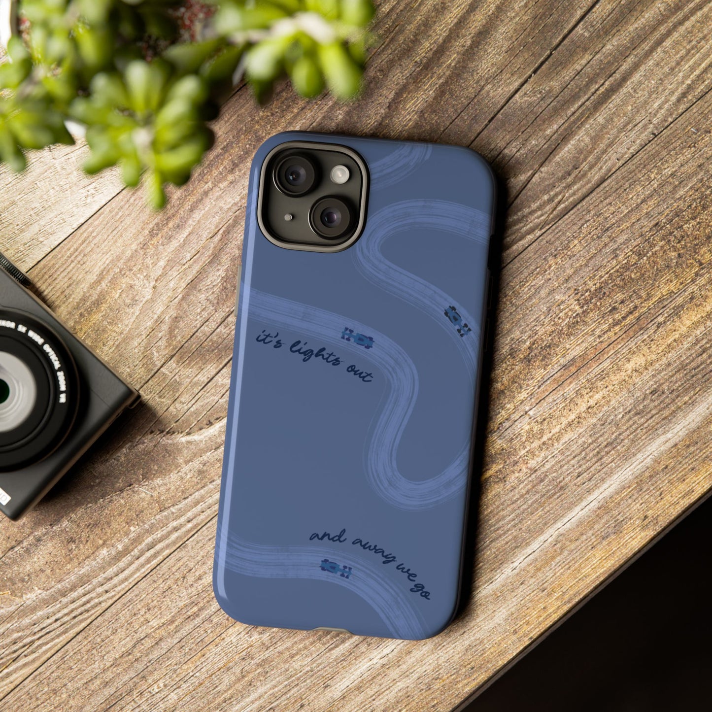 F1 Phone Case Monochrome Dark Blue Painted "its lights out and away we go", Trendy F1 Gift, Formula 1 Gift, Cute F1 Phone Case, Phone Case