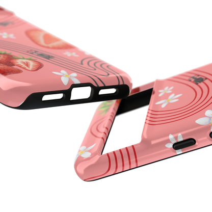 Red F1 Audi and Strawberries Phone Case, Trendy F1 Gift, Formula 1 Gift, Cute Fruit F1 Phone Case, Unique Phone Case