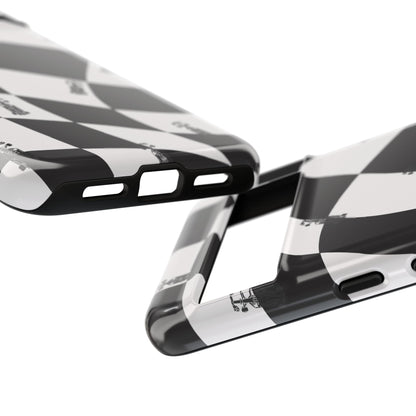 F1 Phone Case Black and White Checkered Design, Trendy F1 Gift, Formula 1 Gift, Cute F1 Phone Case, Unique Formula One Phone Case