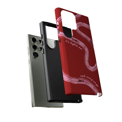 Red and Pink Lights Out F1 Phone Case Design, Trendy F1 Gift, Formula 1 Gift, Cute F1 Phone Case, Unique Formula One Phone Case