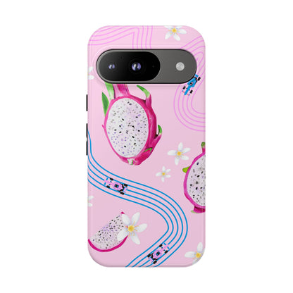 Pink F1 Alpine and Dragonfruit Phone Case, Trendy F1 Gift, Formula 1 Gift, Cute Fruit F1 Phone Case, Unique Phone Case