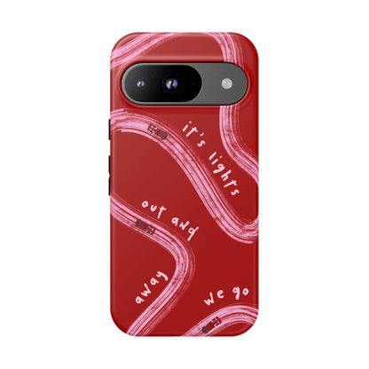 Red and Pink Lights Out F1 Phone Case Design, Trendy F1 Gift, Formula 1 Gift, Cute F1 Phone Case, Unique Formula One Phone Case