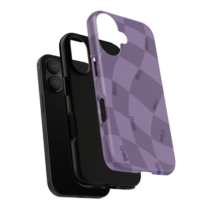 F1 Phone Case Purple Checkered Design, Trendy F1 Gift, Formula 1 Gift, Cute F1 Phone Case, Unique Formula One Phone Case