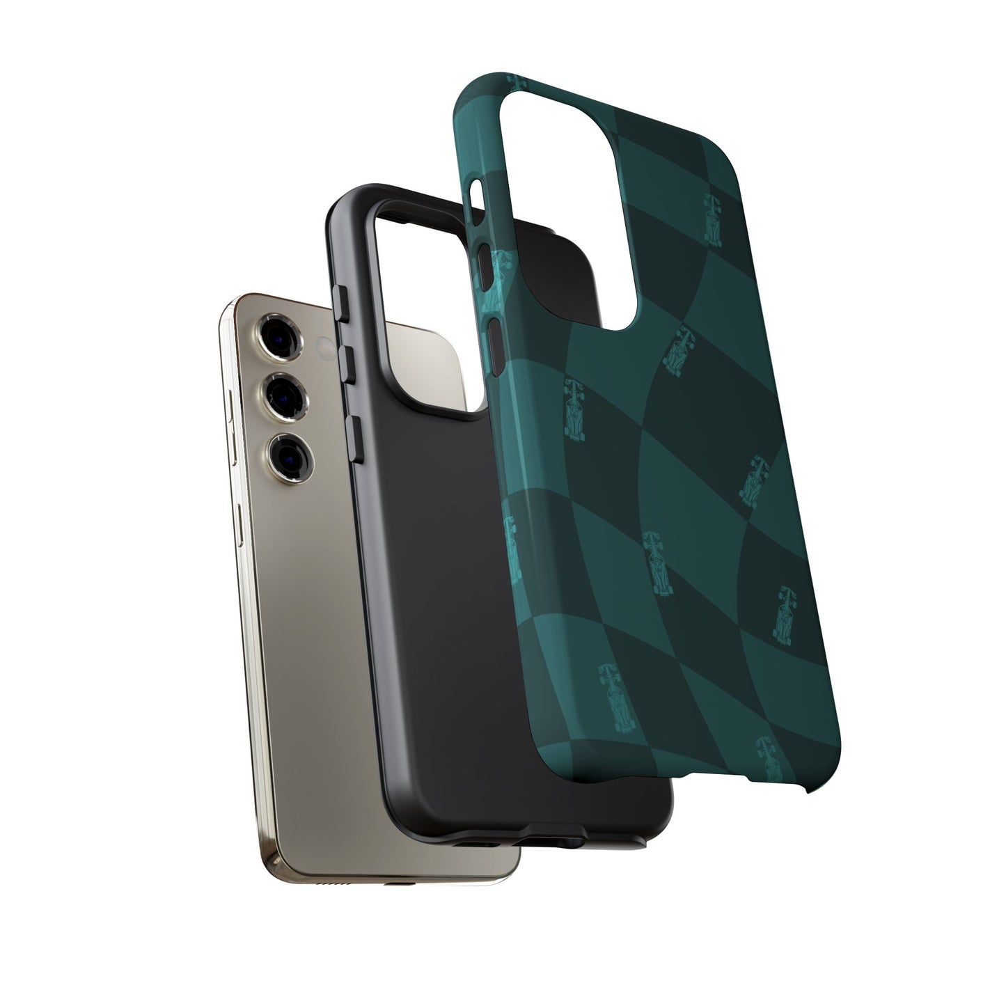 F1 Phone Case Teal Checkered Design, Trendy F1 Gift, Formula 1 Gift, Cute F1 Phone Case, Unique Formula One Phone Case