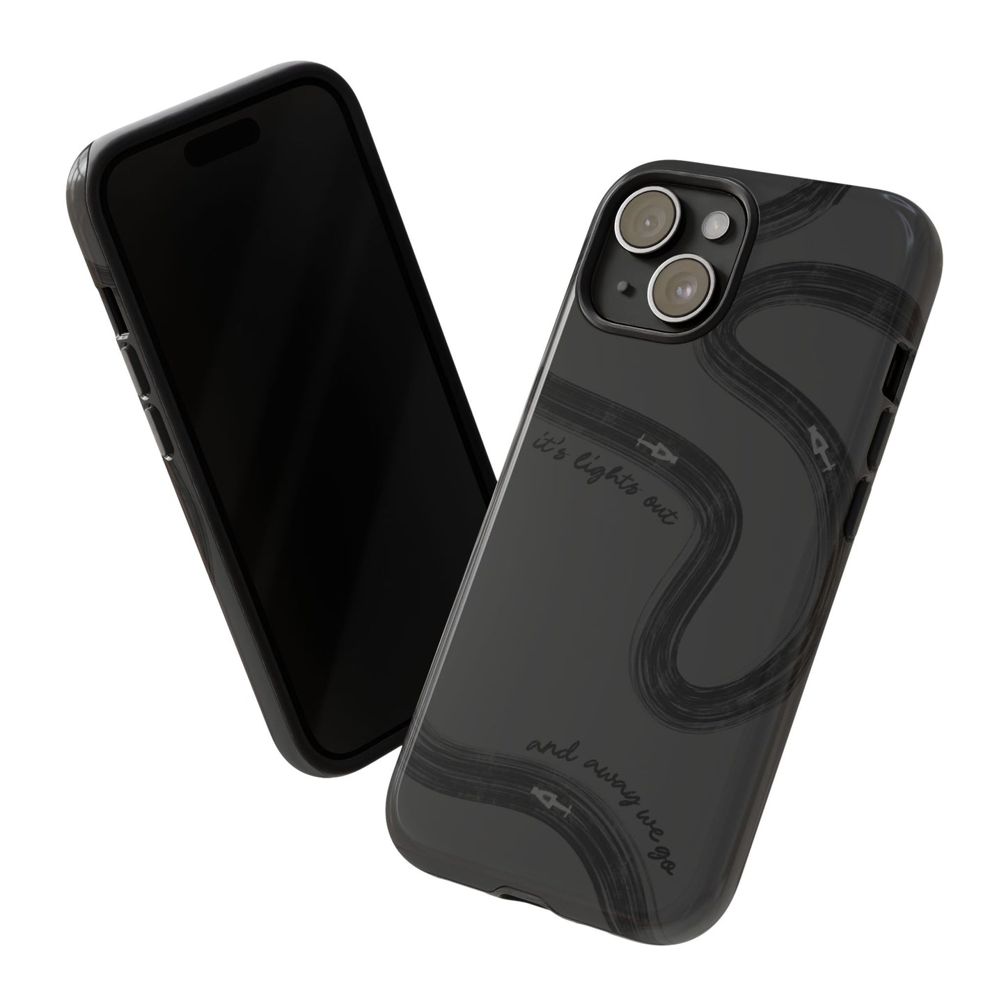 F1 Phone Case Monochrome Black Painted "its lights out and away we go", Trendy F1 Gift, Formula 1 Gift, Cute F1 Phone Case, Phone Case