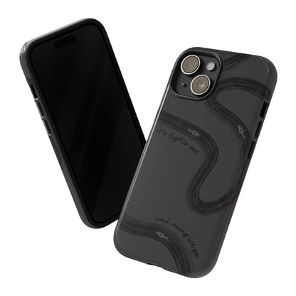F1 Phone Case Monochrome Black Painted "its lights out and away we go", Trendy F1 Gift, Formula 1 Gift, Cute F1 Phone Case, Phone Case