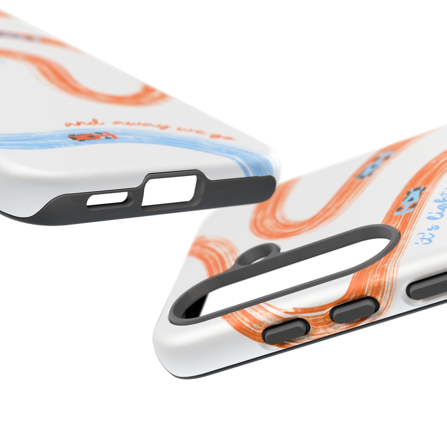 McLaren F1 Phone Case Orange and Blue Painted "its lights out and away we go", Trendy F1 Gift, Formula 1 Gift, Cute F1 Phone Case