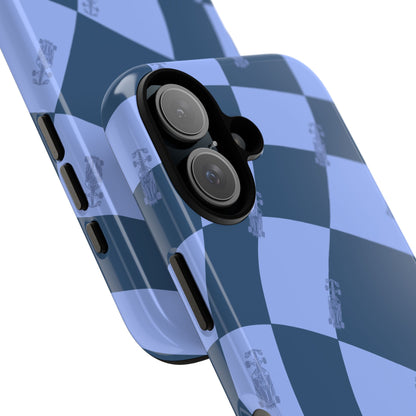 F1 Phone Case Blue Checkerboard Design, Trendy F1 Gift, Formula 1 Gift, Cute F1 Phone Case, Unique Formula One Phone Case