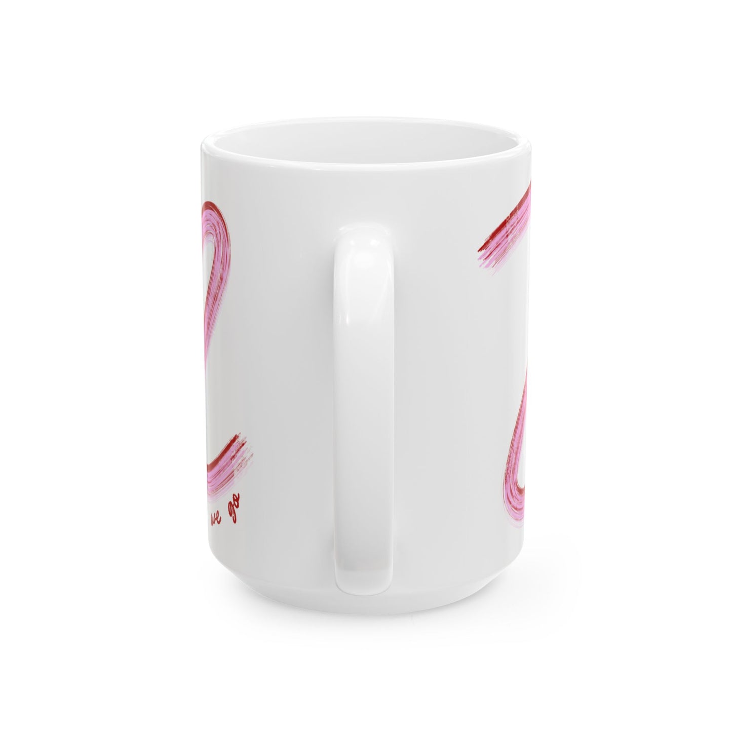 Pink and Red Painted It's Lights Out and Away We Go Mug, Unique Gift for Coffee Lovers, Whimsical Formula 1 Gift