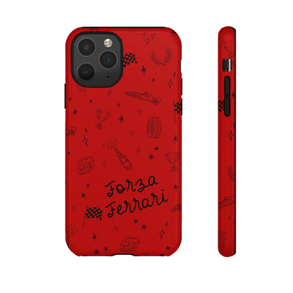 F1 Ferrari Racing Doodle "Forza Ferrari" F1 Phone Case Design