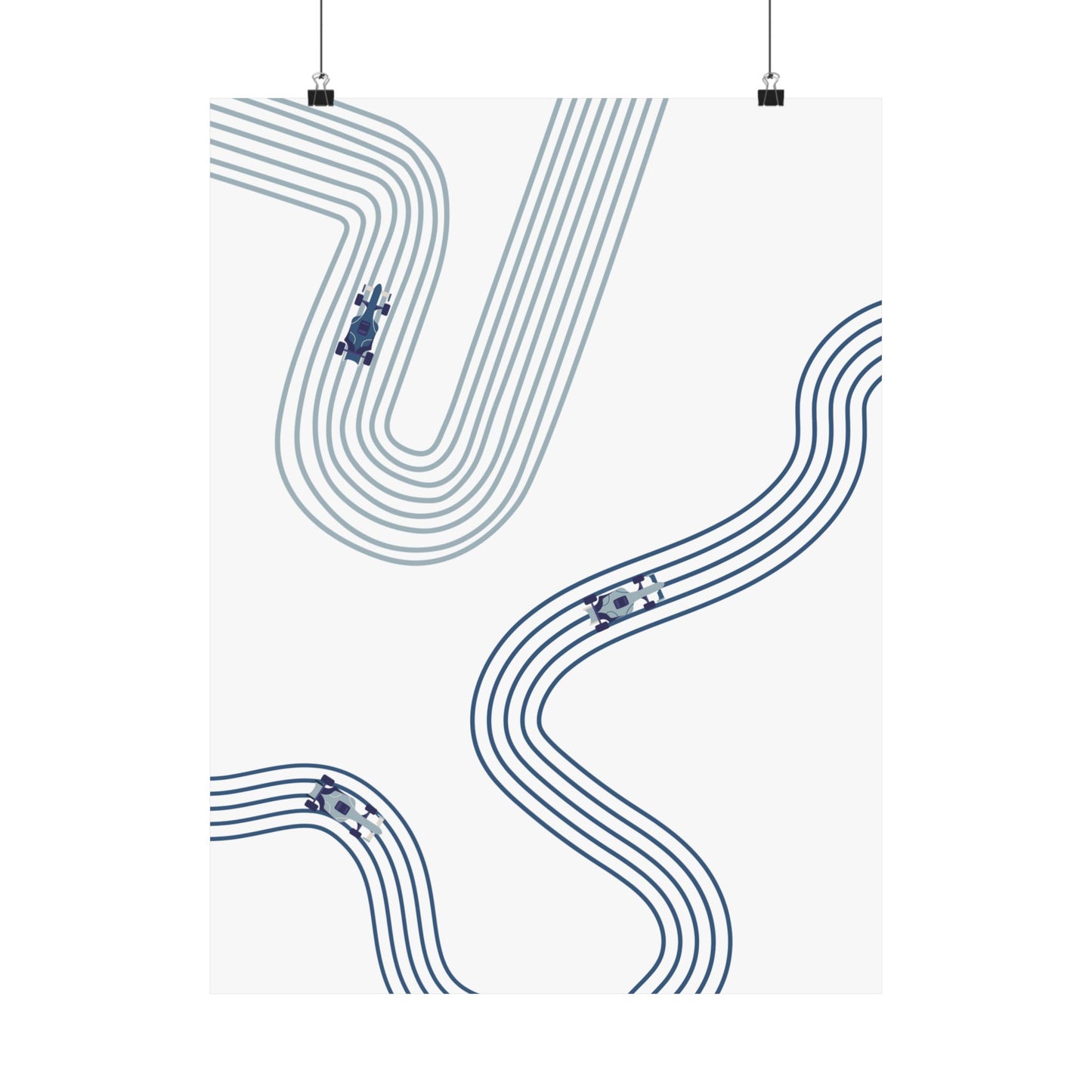 Abstract Blue F1 Matte Vertical Poster | F1 Giclée Art Print (US SIZING)
