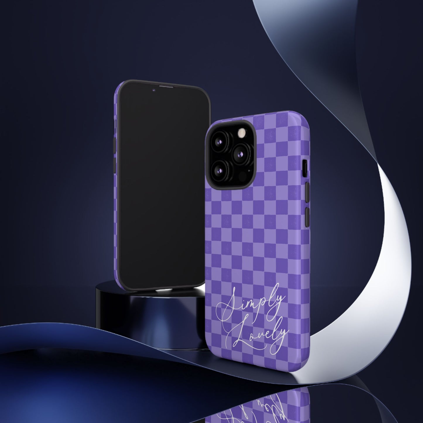 Simply Lovely Purple Checkered F1 Phone Case Design, Trendy F1 Gift, Formula 1 Gift, Cute F1 Phone Case