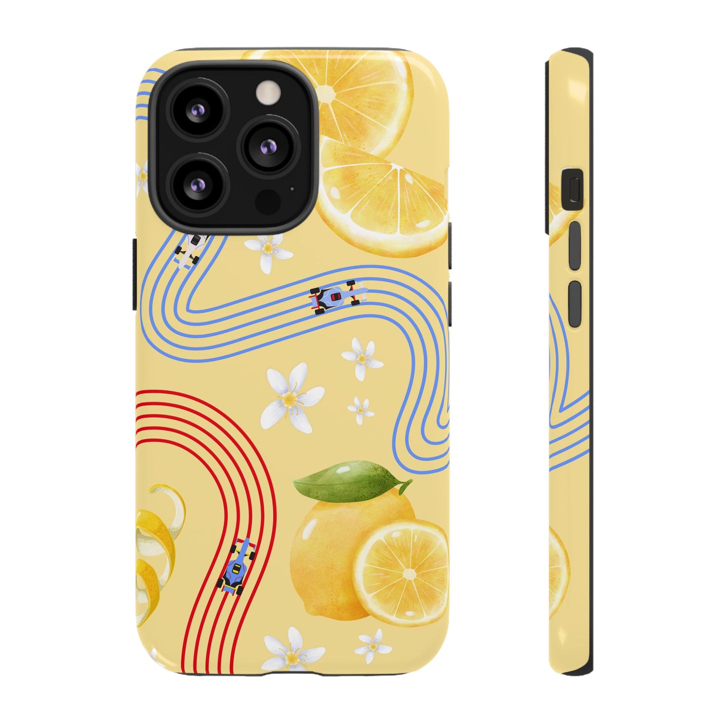 Yellow F1 Racing Bulls and Lemons Phone Case, Trendy F1 Gift, Formula 1 Gift, Cute Fruit F1 Phone Case, Unique Phone Case