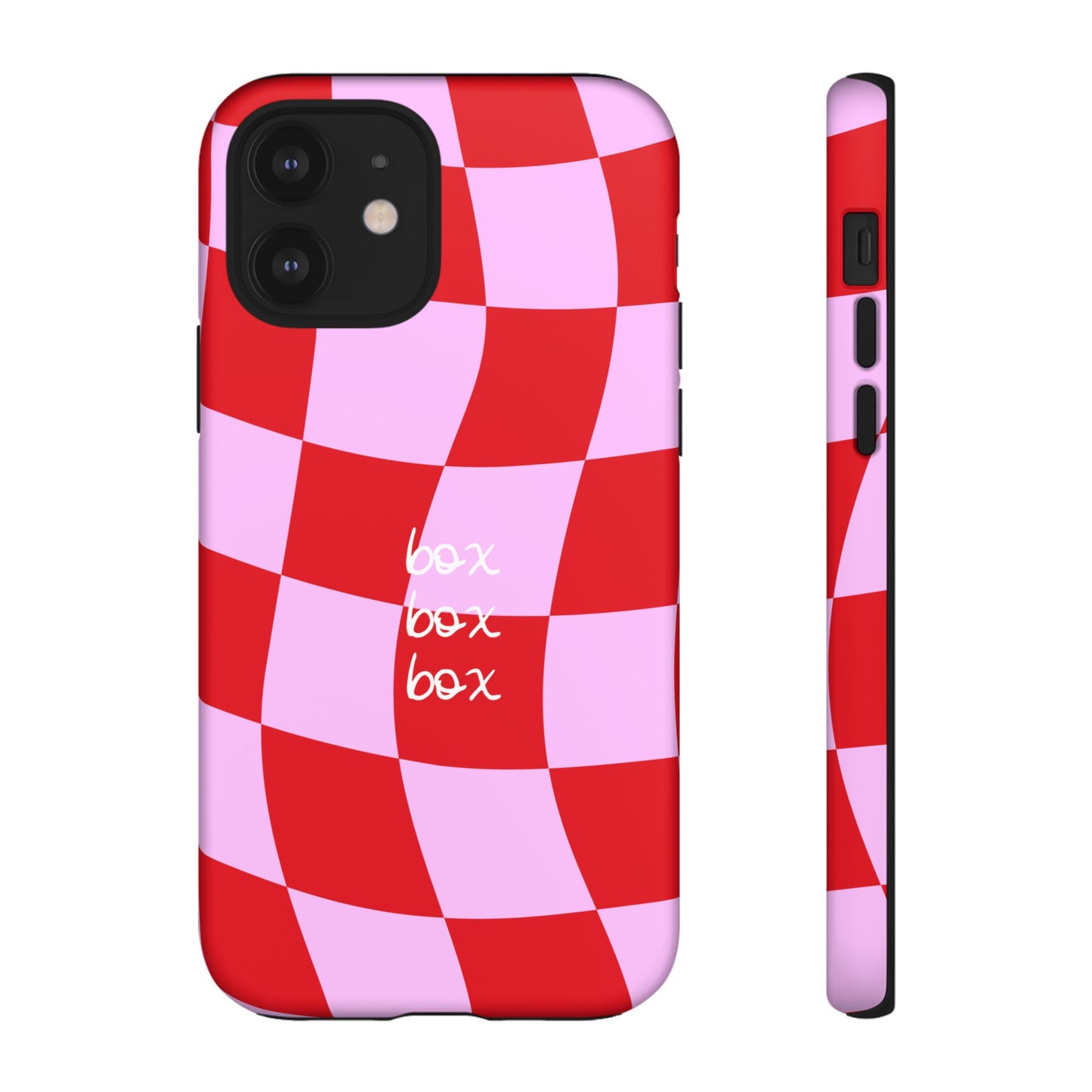 Pink and Red Checkered F1 Phone Case, Box Box Box F1 Phone Case