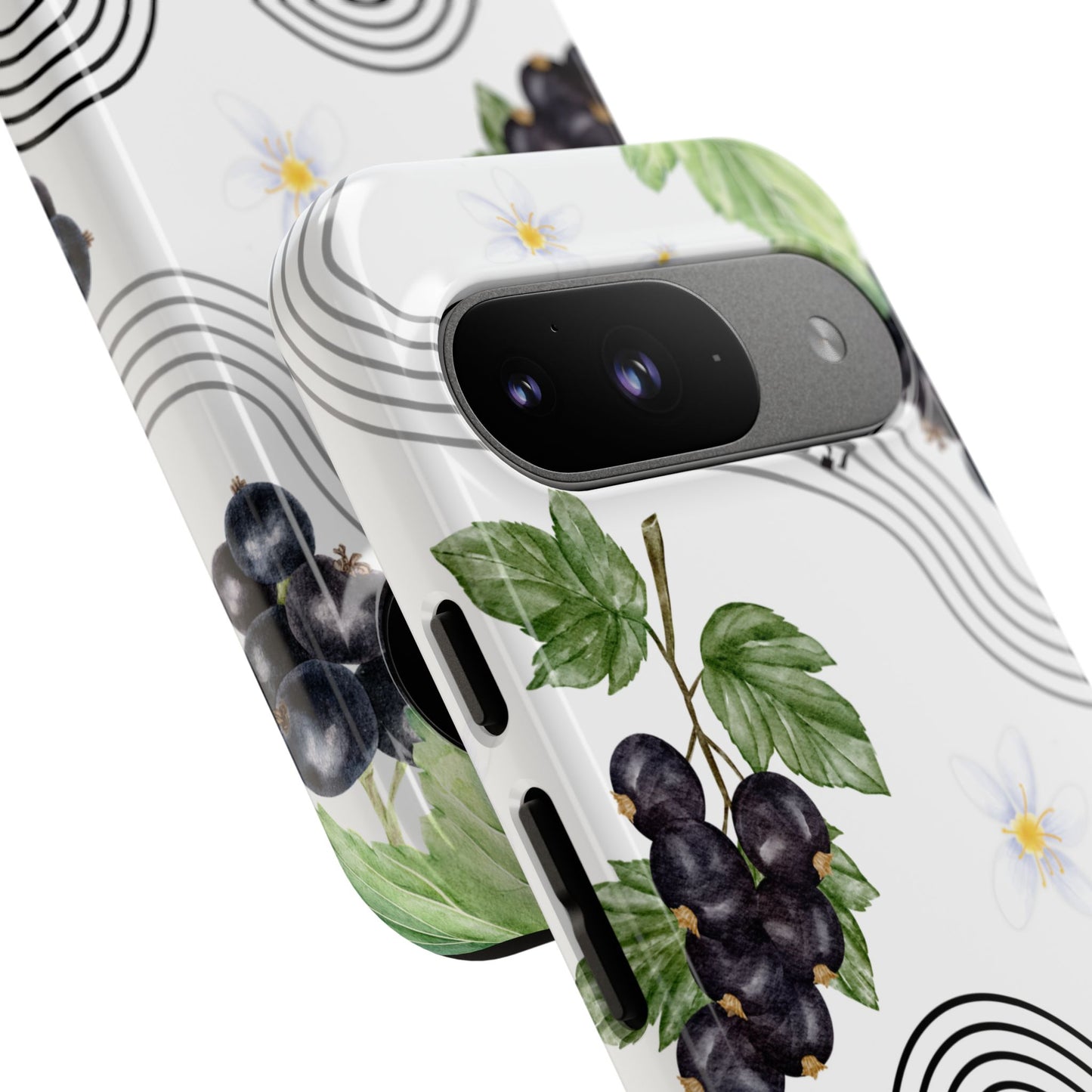 F1 Cadillac and Black Currants Phone Case, Trendy F1 Gift, Formula 1 Gift, Cute Fruit F1 Phone Case, Unique Phone Case