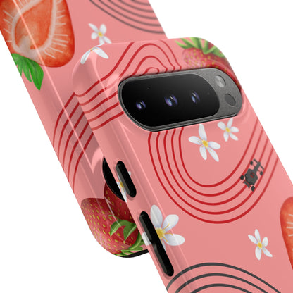 Red F1 Audi and Strawberries Phone Case, Trendy F1 Gift, Formula 1 Gift, Cute Fruit F1 Phone Case, Unique Phone Case