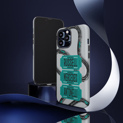 Mercedes F1 Phone Case Painted Ticket Stubs, Trendy F1 Gift, Formula 1 Gift, Cute F1 Phone Case