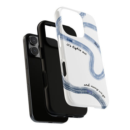 F1 Phone Case Blue Painted "its lights out and away we go", Trendy F1 Gift, Formula 1 Gift, Cute F1 Phone Case, Gift for F1 Fans