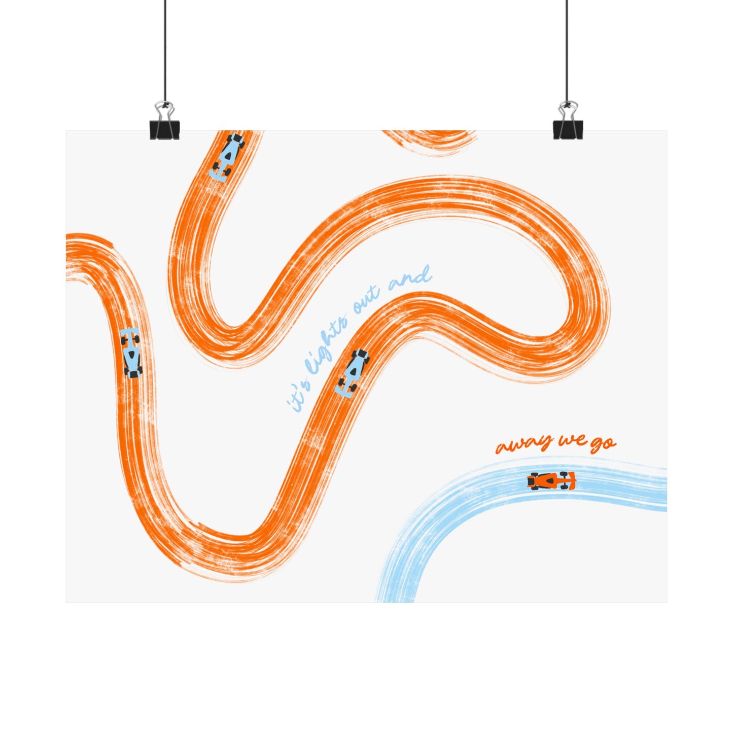 McLaren Orange and Blue Matte Horizontal Poster | US SIZING