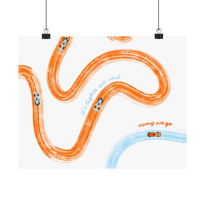McLaren Orange and Blue Matte Horizontal Poster | US SIZING