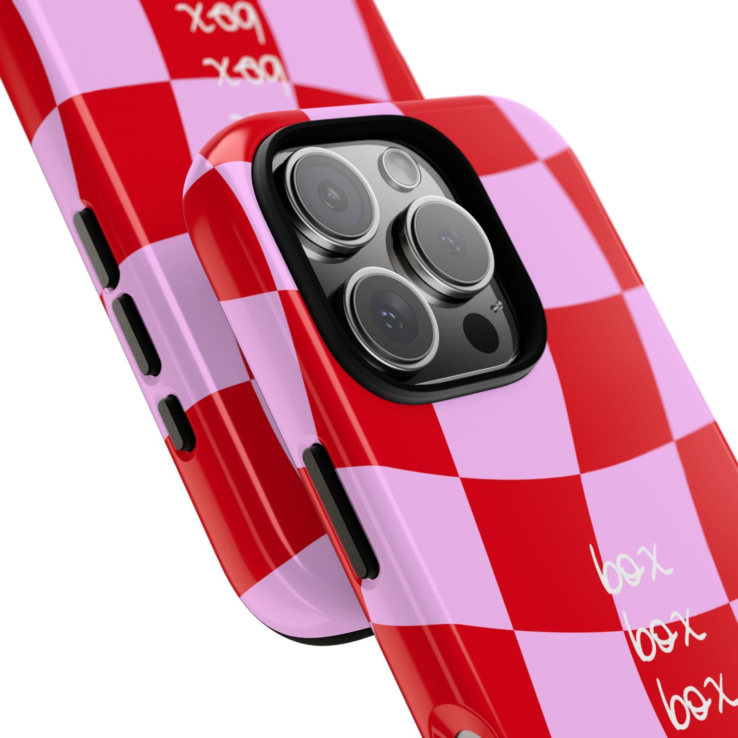 Pink and Red Checkered F1 Phone Case, Box Box Box F1 Phone Case