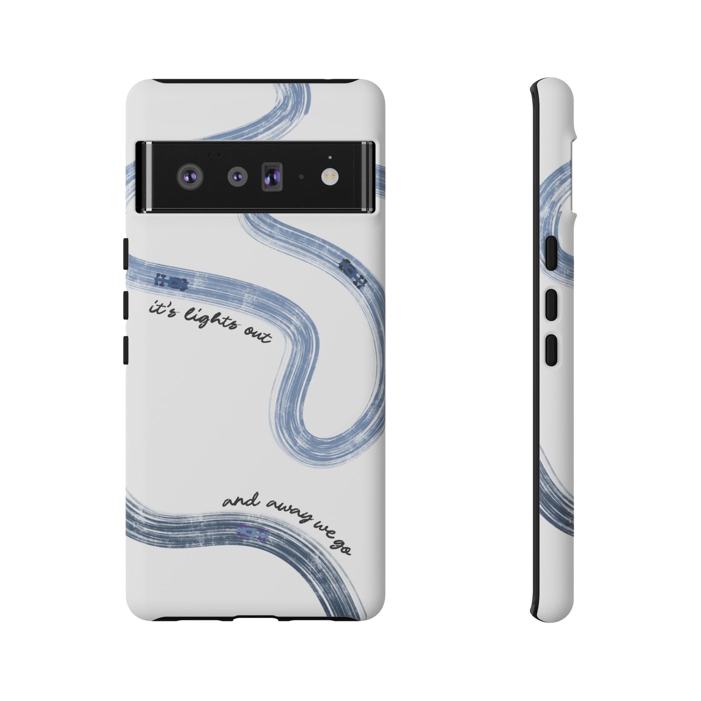 F1 Phone Case Blue Painted "its lights out and away we go", Trendy F1 Gift, Formula 1 Gift, Cute F1 Phone Case, Gift for F1 Fans