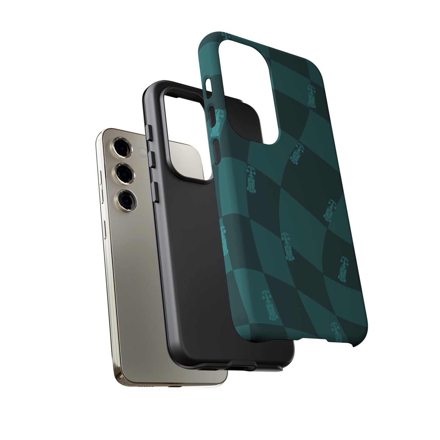 F1 Phone Case Teal Checkered Design, Trendy F1 Gift, Formula 1 Gift, Cute F1 Phone Case, Unique Formula One Phone Case