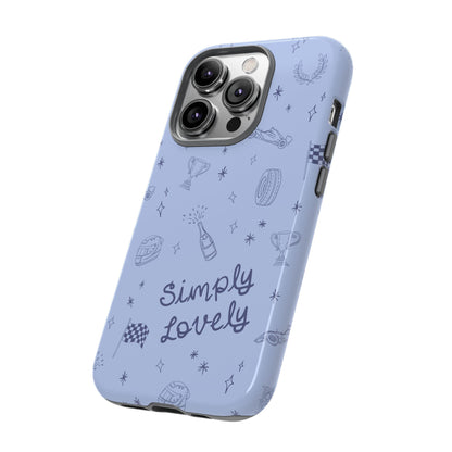 Blue Doodle "Simply Lovely" F1 Phone Case Design