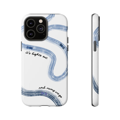 F1 Phone Case Blue Painted "its lights out and away we go", Trendy F1 Gift, Formula 1 Gift, Cute F1 Phone Case, Gift for F1 Fans