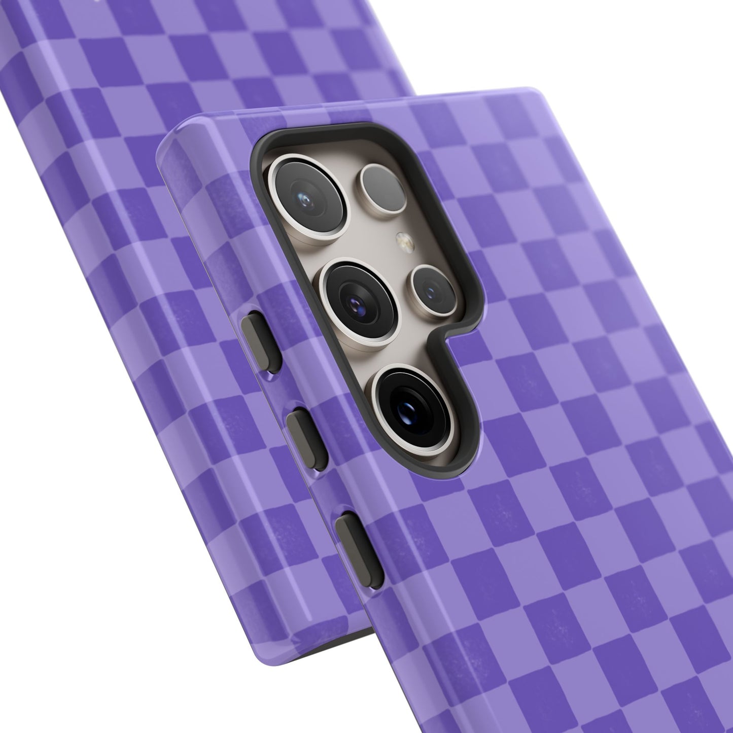 Simply Lovely Purple Checkered F1 Phone Case Design, Trendy F1 Gift, Formula 1 Gift, Cute F1 Phone Case