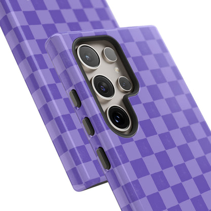 Simply Lovely Purple Checkered F1 Phone Case Design, Trendy F1 Gift, Formula 1 Gift, Cute F1 Phone Case