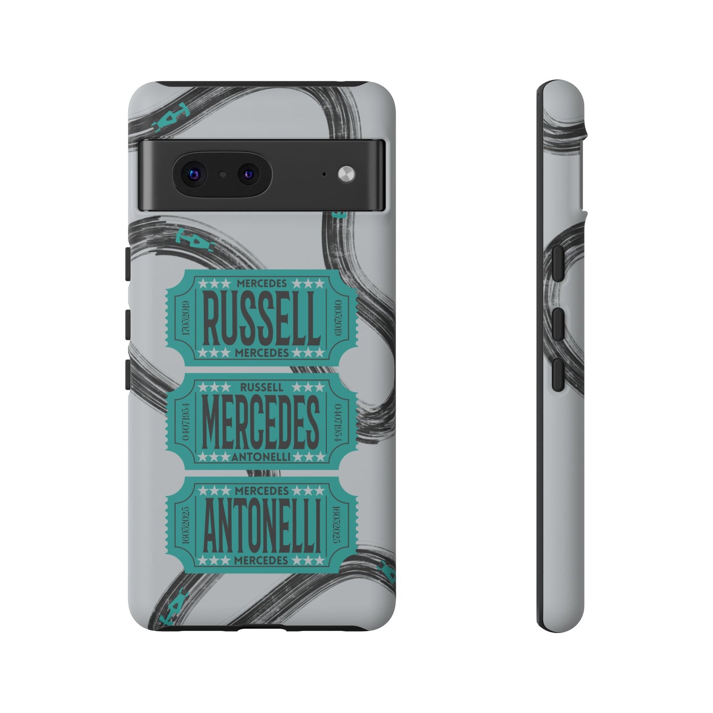 Mercedes F1 Phone Case Painted Ticket Stubs, Trendy F1 Gift, Formula 1 Gift, Cute F1 Phone Case